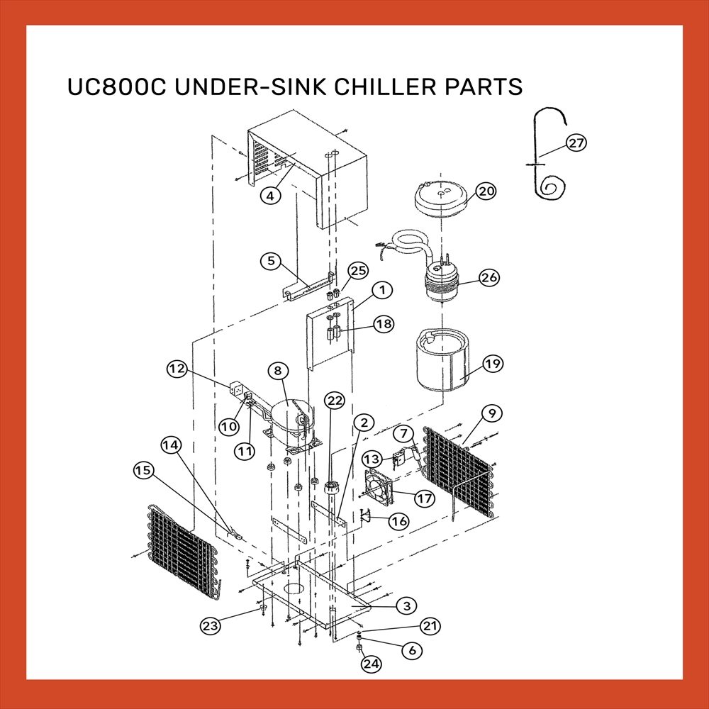 UC800C UNDERSINK CHILLER PARTS